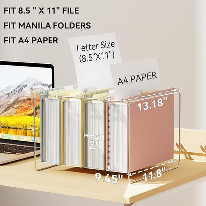 Ansook 12 Pack Plastic Hanging File Folders, 2 Inch Expandable Letter Size - Image 2