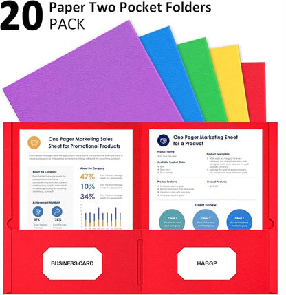 HABGP Two Pocket Folders, 20 Pack Paper Folders - Image 5