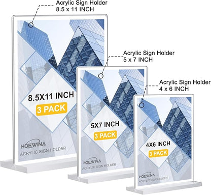 Acrylic Sign Holder 5 x 7 Inch 6 Pack - Image 7