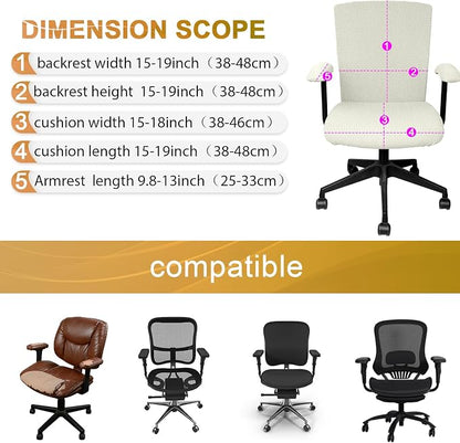 Tallew 4 Pcs Office Chair Covers Set Computer Universal Protective Stretchable - Image 2