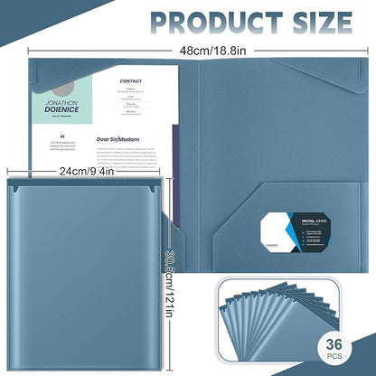 Henoyso 36 Pack Blue Gray Plastic Folders - Image 2