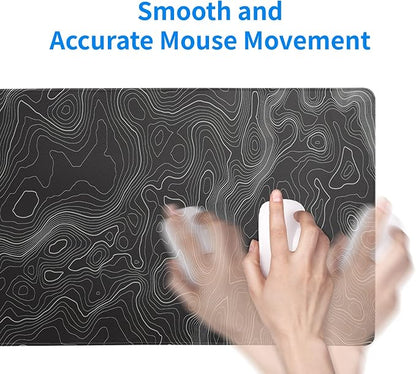Topographic Contour Extended Big Mouse Pad Large, Gaming Mouse Pad Desk Pad - Image 7