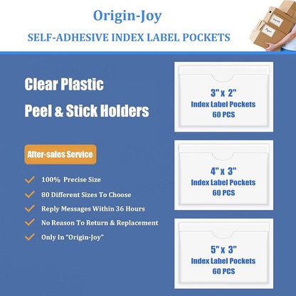 Origin-Joy 60 PCS Self Adhesive Index Card Pockets - Image 7