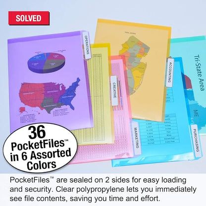 Ultimate Office PocketFile Clear Poly Document Folder Project Pockets, Letter - Image 3