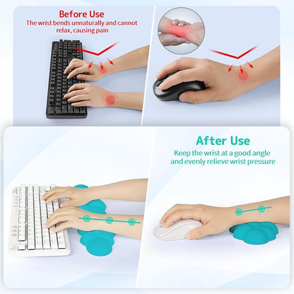 Sushret Cloud Wrist Rest Keyboard, Cloud Keyboard Wrist Pad Set - Image 3