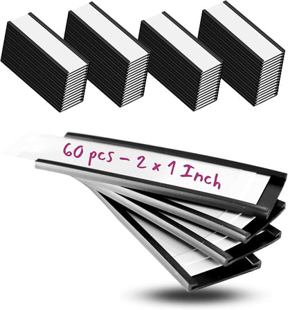Availey 60 Pack Magnetic 'C' Channel Label Holders by Availey