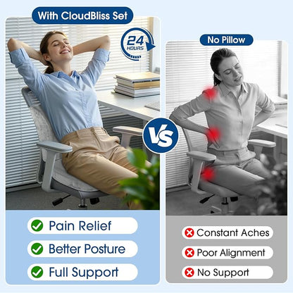 CloudBliss Lumbar Support Pillow & Seat Cushion Set - Image 8