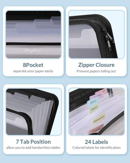 SKYDUE Accordion File Organizer, 7 Pocket Expanding File Folder - Image 5