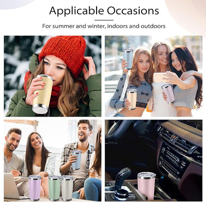 Sieral 36 Pack Stainless Steel Tumblers Bulk with Lids Double Wall Vacuum Insulated Coffee Cups Blank leakproof Powder Coated Tumblers for Engraving Wedding Graduation Party Favors(20 oz,Matte Color) - Image 6