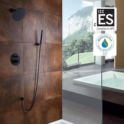 Black Shower Fixtures, Matte Black Shower Faucet Set, Black Shower System with Rain Shower and Handheld,sumerain - Image 2