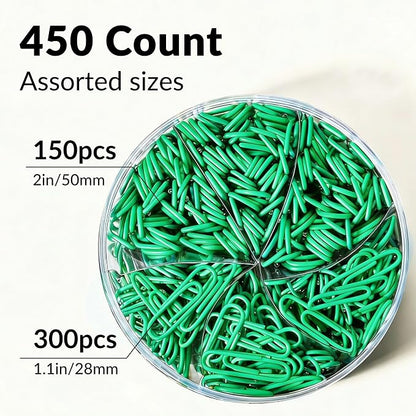 NEEWAY 450pcs Paper Clips Assorted Sizes, Small and Large Paper Clips, Coated - Image 3