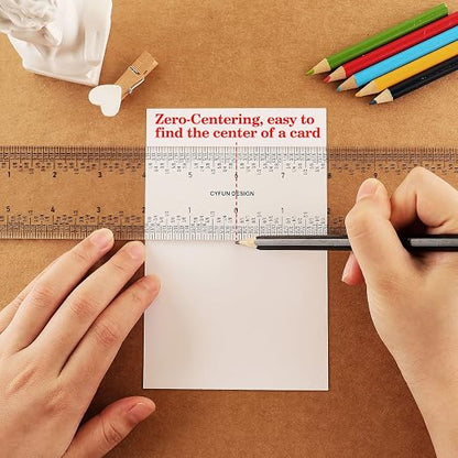 2 PCS 6"/12" Clear Acrylic Ruler Zero-Centering Ruler - Image 5