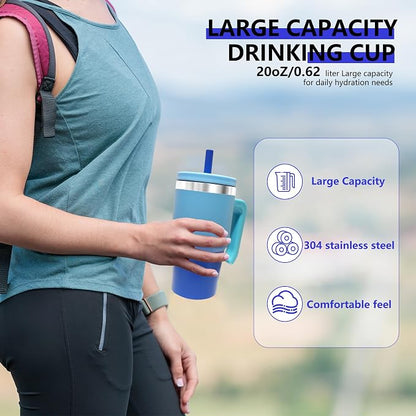 20-OZ Insulated Water Bottle,Insulated Stainless Steel Tumbler,Reusable Cold Drink Thermos,BPA-Free, Double-Wall Stainless Steel Water Bottle (Royal Blue, 20, Fluid Ounces) - Image 4