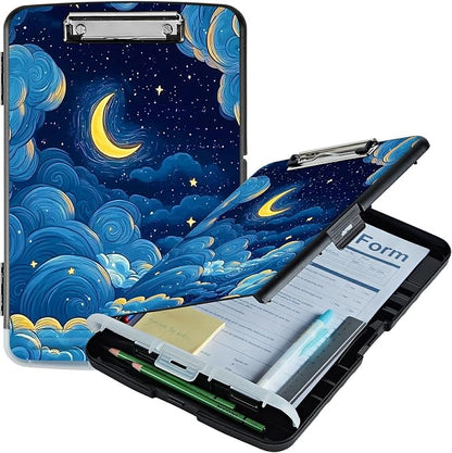 Moon Blue Clouds A4 Clipboard by Unknown