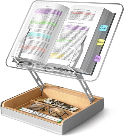 Book Stand with Storage, Book Holder by HUMANCOZY