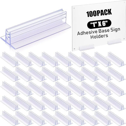 Fulmoon 100 Pcs Sign Holder, Adhesive Base Sign Holders Multiple Uses by Fulmoon