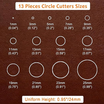 Leather Circle Cutter Tool Set, 13 Pieces Small Circle Punch Tools - Image 2