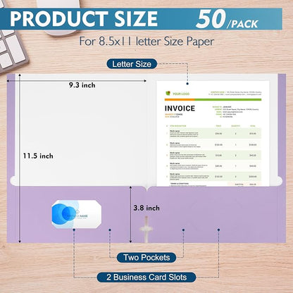pmybupo 50 Pack Purple Folders - Image 2