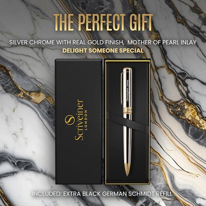Scriveiner Personalized Silver Chrome Ballpoint Pen - Image 3