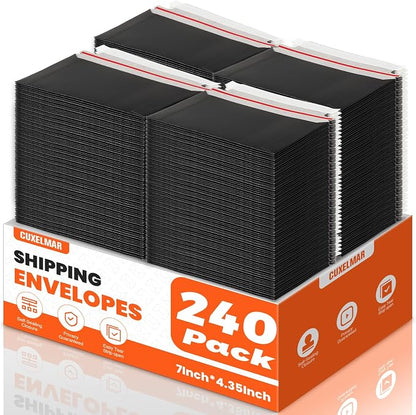 240 Pack Black Rigid Mailers, Perfect Size Shipping Envelopes by Unknown