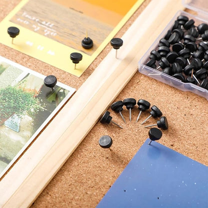 Gueevin 100 Pcs Wooden Push Pins Decorative Wood Thumb Tacks Map Tacks Push Pins - Image 3