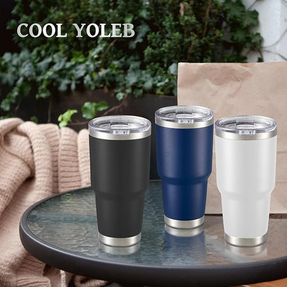 30 oz Tumbler with Lid Stainless Steel Tumblers Vacuum Insulated Cup Reusable Powder Coated Travel Mug Double Wall Leak Proof Portable Cups Keep Cold Drinks for 12 Hours, Navy, 1 Pack - Image 6