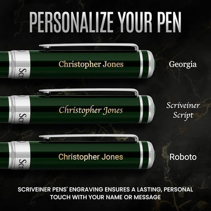 Scriveiner Personalized British Racing Green Ballpoint Pen - Image 2
