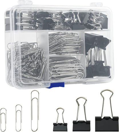 Assorted Size Binder Clips & Jumbo Paper Clips Set by EHME+EHME+EHME