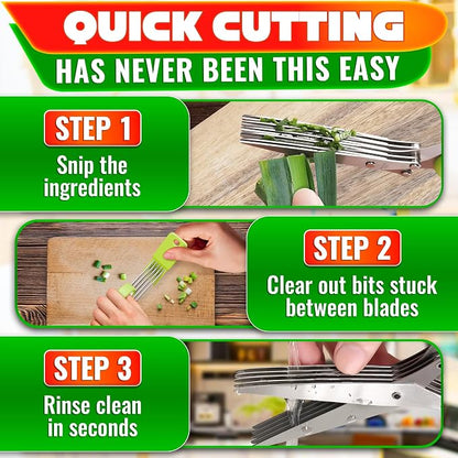 Herb Scissors with 5 Blades and Cover - Image 5