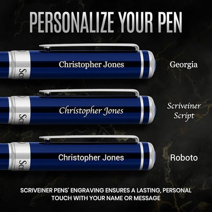 Scriveiner Personalized Midnight Blue Ballpoint Pen - Image 2
