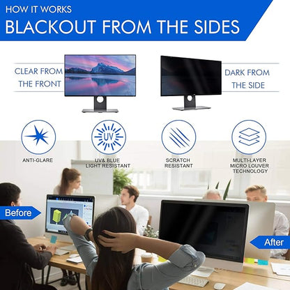 Magicmoon 2-Pack 24 Inch Computer Privacy Screen Filter, Anti-Spy/Glare - Image 4