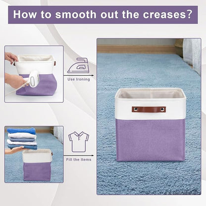 Bagnizer Collapsible Fabric Storage Cubes 11x11 Cube Storage Bins, 4 Pack - Image 5