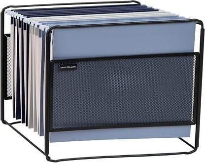 Mind Reader Hanging File Folder Organizer, Desktop Organizer, Metal Mesh by MindReader