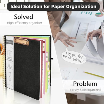Ospelelf Black Foldable Spiral Clipboard Folio - Image 5