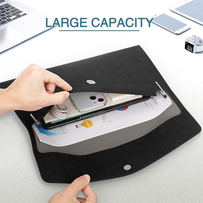 FYY File Folder, PU Leather A4 Document Holder File Organizer Filing Envelope - Image 3
