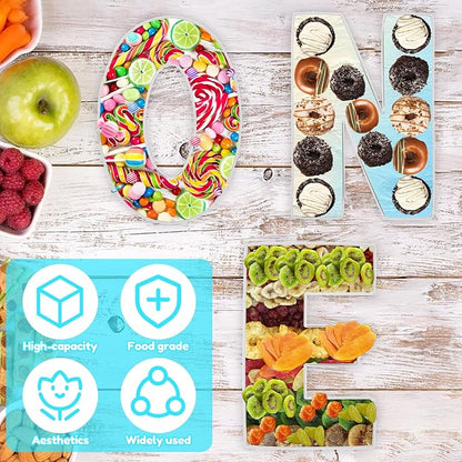 Cardboard ONE Shape Letter Food Serving Tray Large Capacity Versatile Alphabet - Image 2