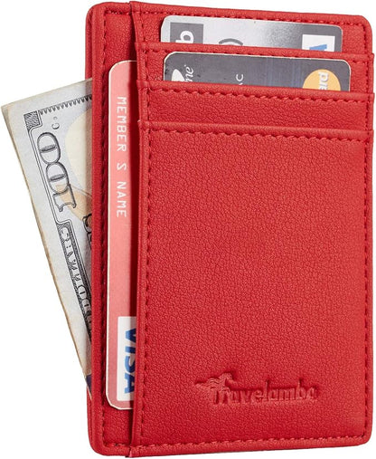 Travelambo Front Pocket Minimalist Leather Slim Wallet RFID Blocking Medium Size - Image 9