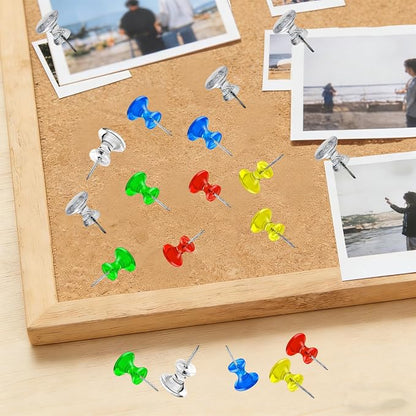 100 pcs Large Clear Colorful Push Pins - Image 7