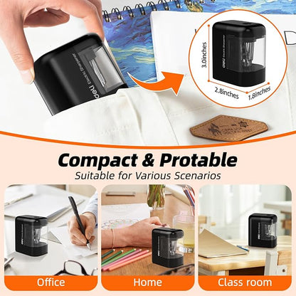 deli Electric Pencil Sharpener, Portable Pencil Sharpener - Image 4