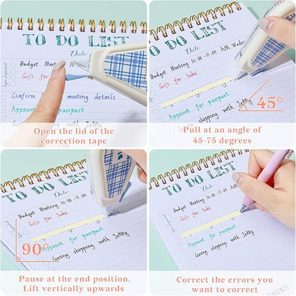Temiary 5 Pcs Aesthetic Beige Correction Tape, Smooth Glide Quick Dry Tapes - Image 5