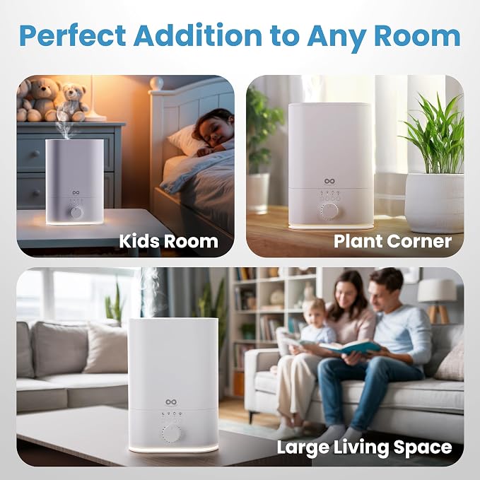Everlasting Comfort 6L Humidifiers for Bedroom, Quiet 50HR Runtime No-Filter Supersized Cool Mist Humidifier Large Room for Whole House, Plants, Baby Nursery, Allergies, Dry Skin, Congestion, Indoor - Image 8