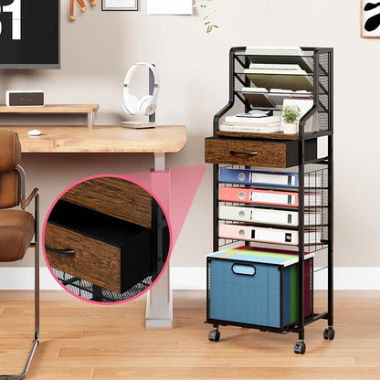 SWTYMIKI 10-Tier Rolling File Cart - Image 4