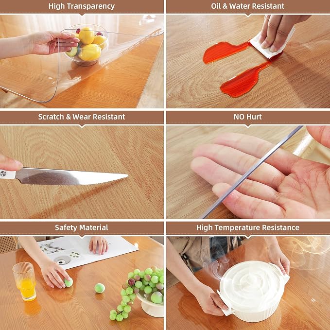 Warmstar Clear Table Protector, 2mm Thick, 42x72Inch Table Cover, Desk Mat - Image 3