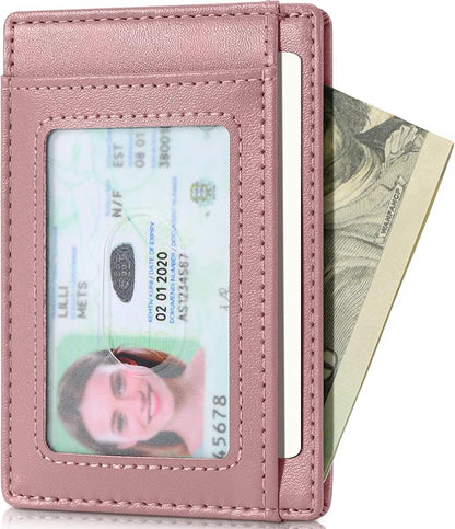 Travelambo Slim Wallet Front Pocket Minimalist Leather RFID Blocking Medium Size - Image 9