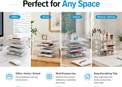 DCA 4 Tier Clear Desk Organizer - Image 7