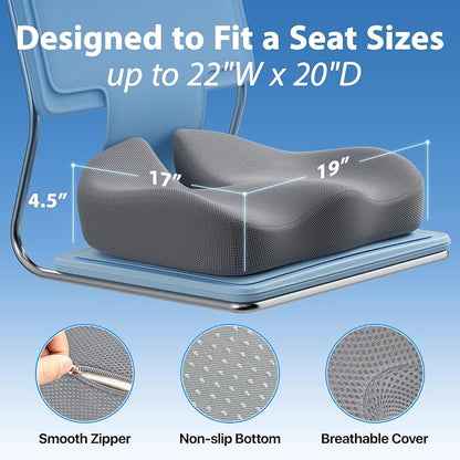 CJACSOC Seat Cushion, Extra Large Memory Foam Cushion - Image 2