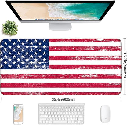 American Flag XXL Large Mouse Pad, Gaming and Home Stitching Side Table Mat | - Image 2