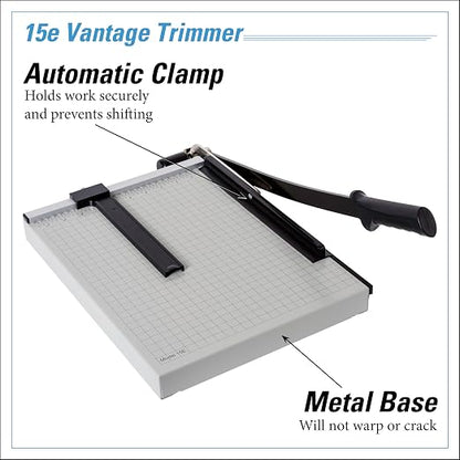 Dahle 15e Vantage Paper Trimmer, 15 Sheet, Automatic Clamp, Adjustable Guide - Image 3