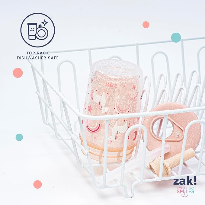 Zak Designs Capri Toddler Tumblers For Travel or At Home, 9oz 2-Pack Double Wall Plastic Sippy Cups With Leak-Proof Design is Perfect For Kids (Dino Buddies, Bubble Bay) - Image 7