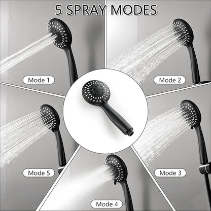 Tub Spout with Diverter Matte Black, 5 Settings Metal Bathtub Faucet with Sprayer High Pressure Bath Tub Faucet Set - Image 5